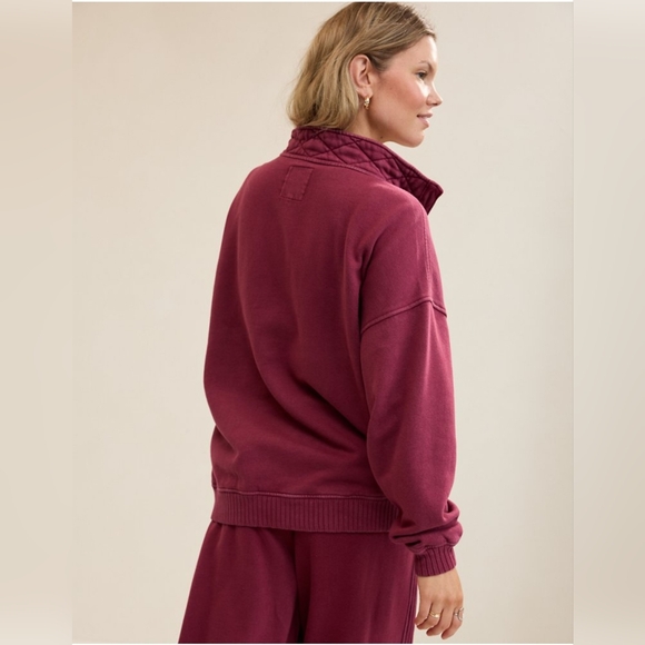 Aerie OH SNAP Sweatshirt Red Medium Deep Cherry NWT - Picture 4 of 10